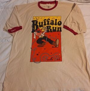 Beige and Red Men's T-Shirt